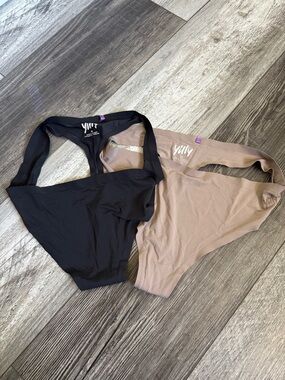 YITTY Seamless Thong Bikini Bottoms - Black & Nude Tan
